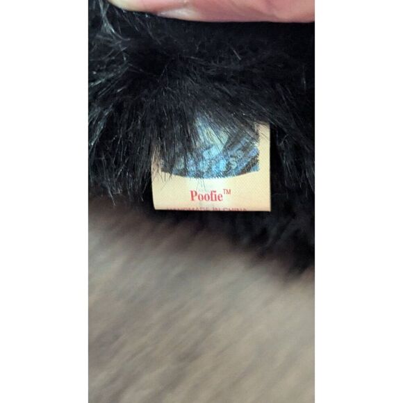 Ty Beanie Babies Poofie Stuffed Toy Black & White Shih Tzu Dog 5" Plush stuffed - Picture 9 of 10